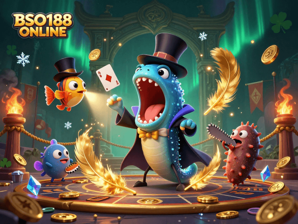 Experience thrilling magic with BSO188 ONLINE as deep-sea creatures perform casino card tricks!