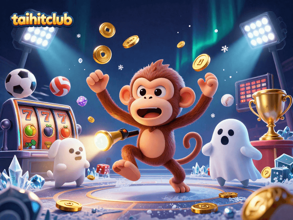 Engage with the magical atmosphere at taihitclub's haunted casino in this dynamic illustration.