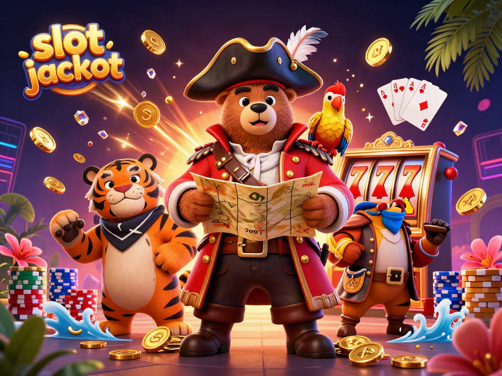 Experience the thrill of a slot jackpot with vibrant 3D characters and dynamic casino elements.