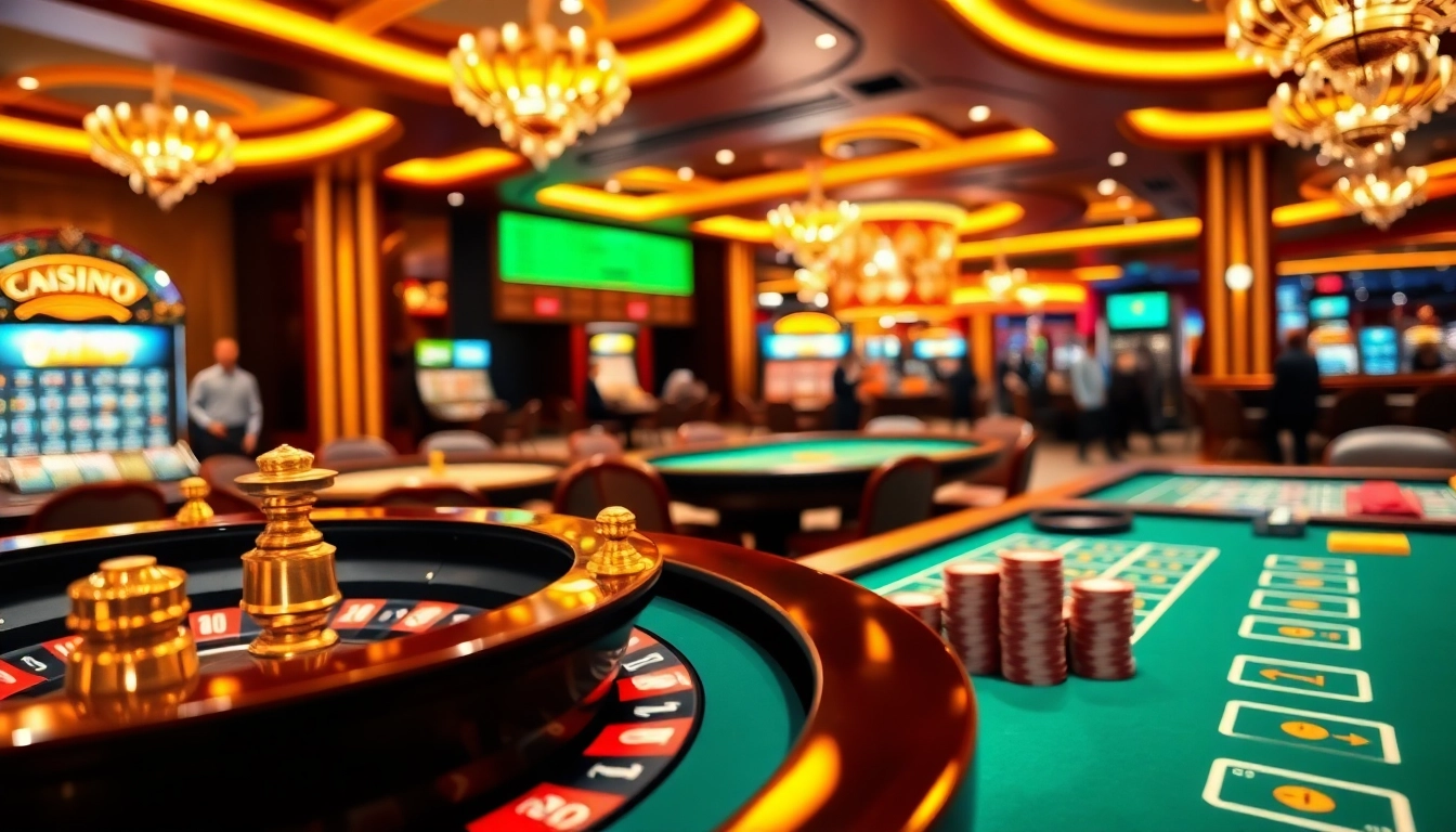 Erlebe die besten Casinospiele in einer luxuriösen Casino-Umgebung mit aufregender Atmosphäre.