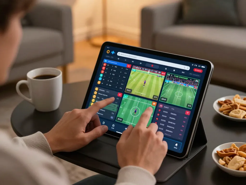 Experience thrilling online sports betting with O8 on your tablet in a cozy setting
