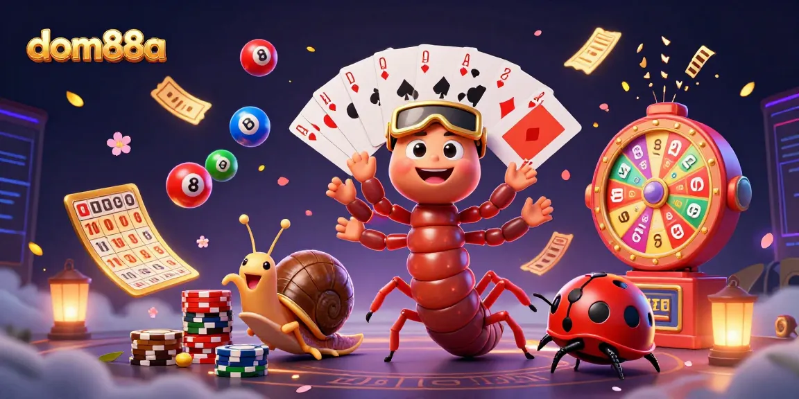 Experience thrilling moments with dom88a in this vibrant casino-inspired 3D illustration.