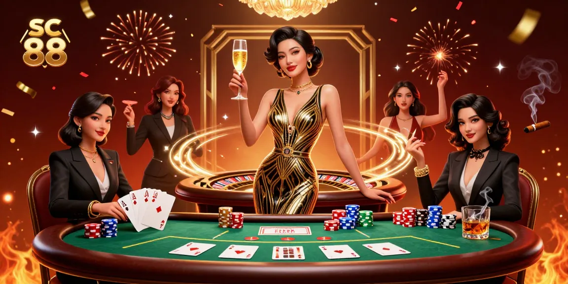 Win big at sc 88 with dazzling casino adventures featuring a glamorous scene of luxury and celebration.