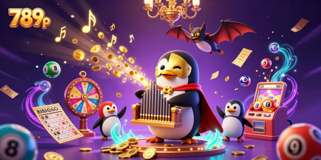 Experience the excitement of 789p with dynamic gaming elements in a vibrant 3D casino scene.
