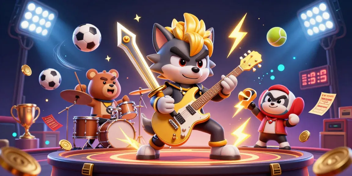 c168 showcases vibrant casino graphics with a rock star wolf and drummer bear performing