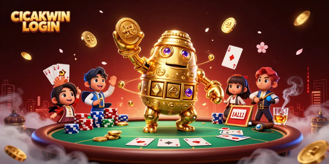 Experience the thrilling CICAKWIN LOGIN adventure with a vibrant 3D cartoon casino scene.