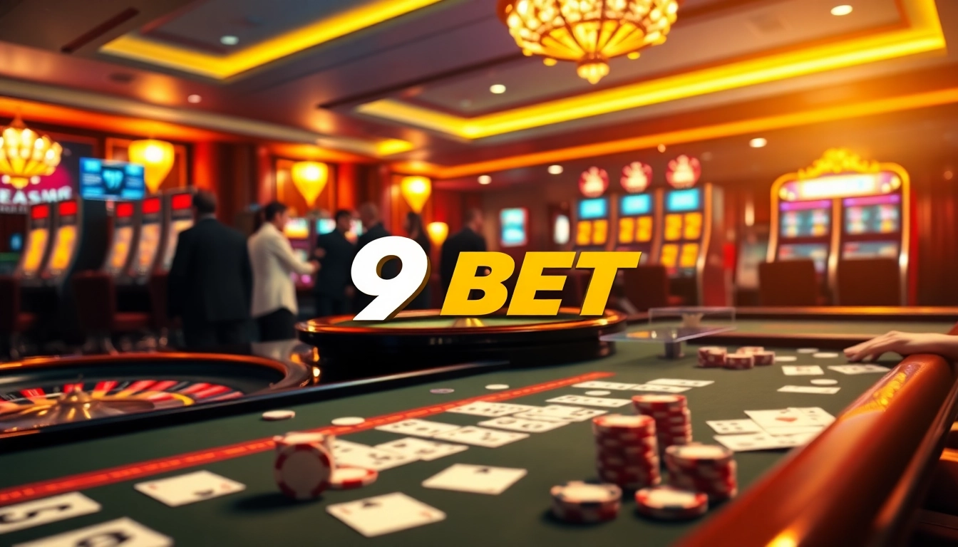 Experience the thrill of Nhà cái 9BET with vibrant casino activities in a luxurious setting.