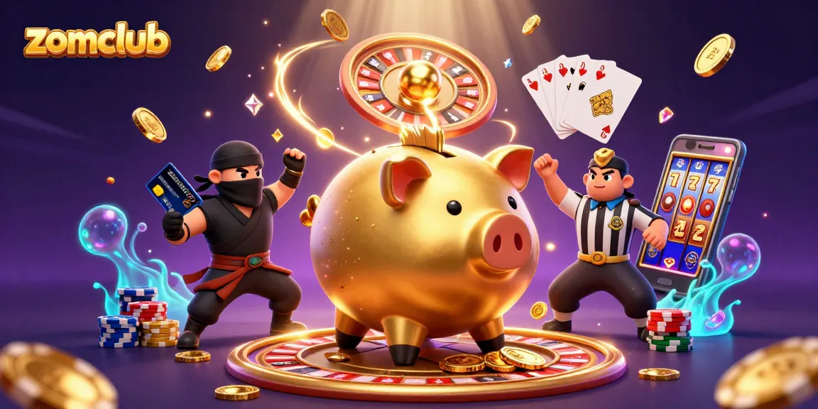 Zomclub showcases a colorful 3D casino scene with vibrant characters and dynamic gaming elements.