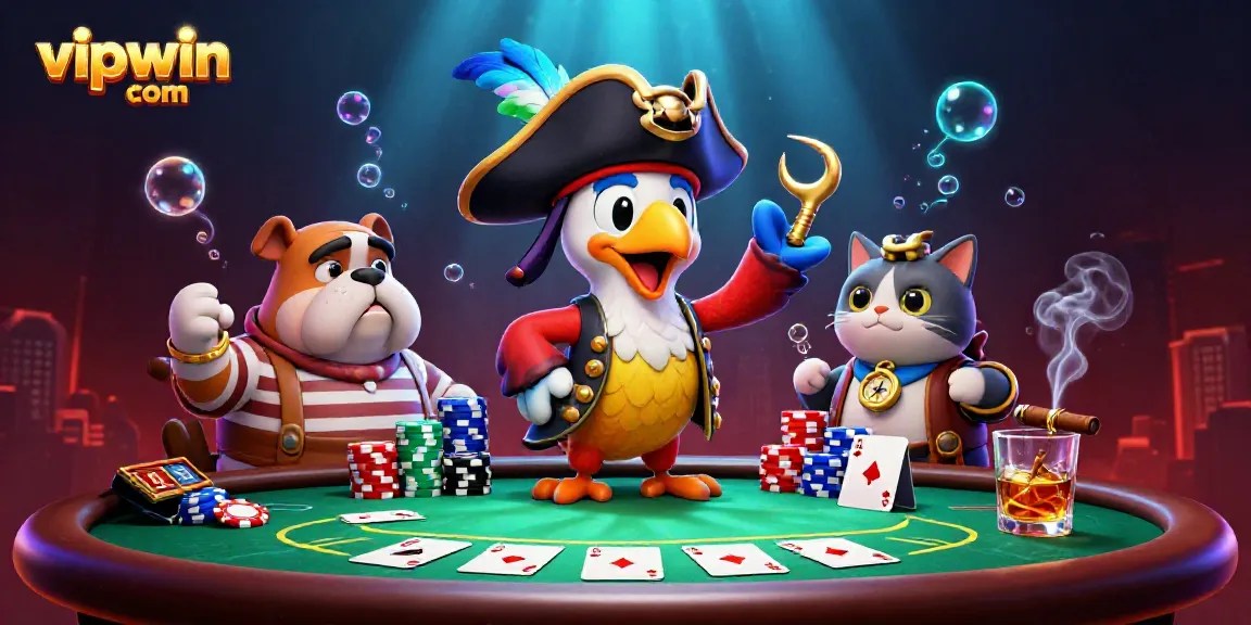 Experience thrilling gameplay at vipwin com with our vibrant 3D casino illustration featuring an engaging pirate scene.