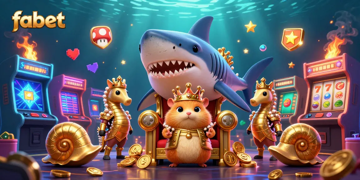 Engage with fabet's casino fun through vibrant characters and slot machines in an underwater world.