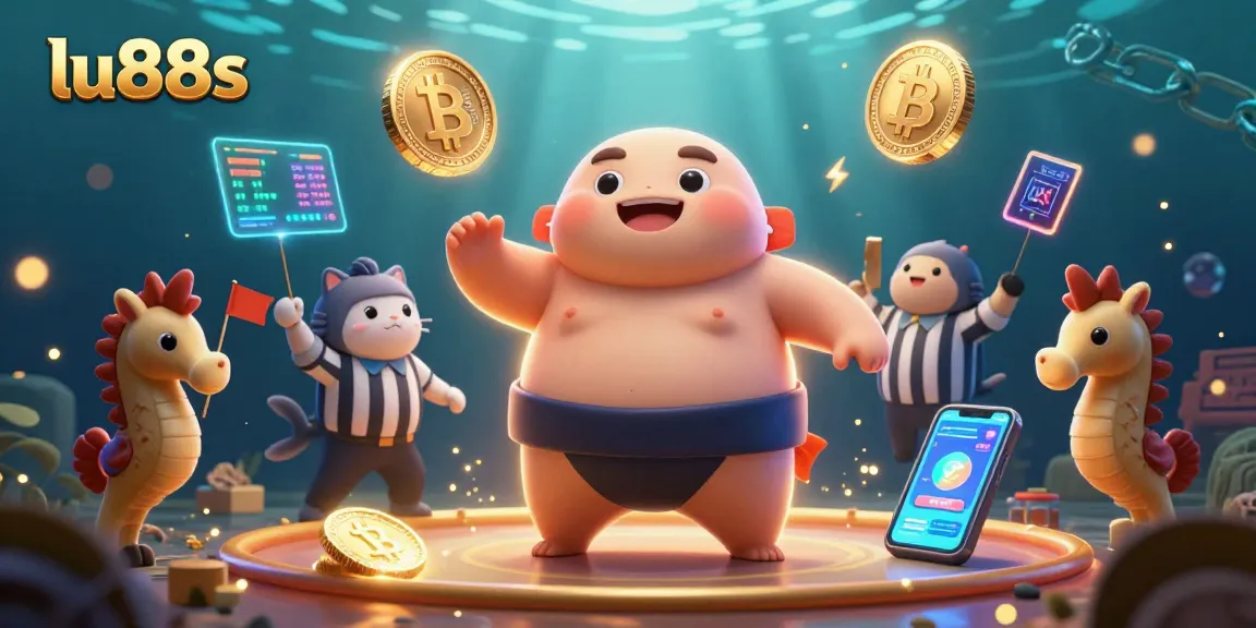 Experience thrilling gaming excitement at lu88s with a vibrant underwater casino scene featuring unique creatures and crypto elements.