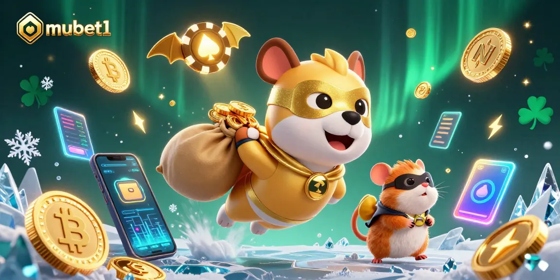 Engage with mubet1 in this 3D animated adventure featuring a superhero dog flying with gold coins.
