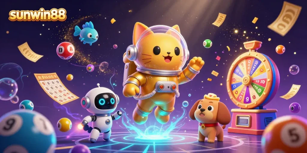 Win big at sunwin88 with exciting casino games surrounded by vibrant visuals.