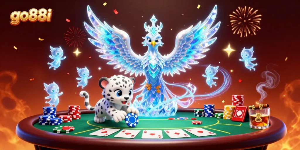 Experience thrilling gameplay at go88i with colorful poker elements amidst dynamic casino action.